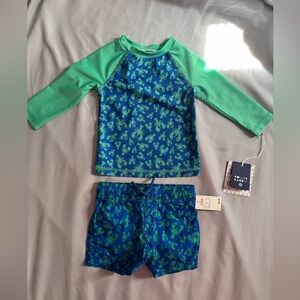 NWT Roller Rabbit x Target infant swimsuit and rash guard, size 12Months